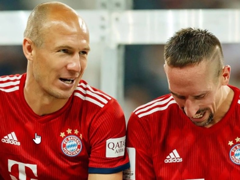Ribery vs Robben là bộ đôi chạy cánh huyền thoại Robbery của Bayern Munich